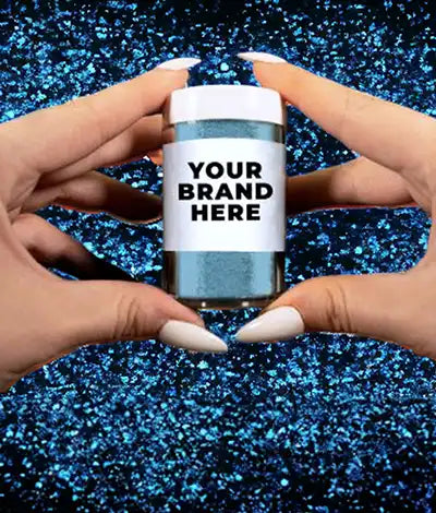 hands holding private label bottle that reads your brand here