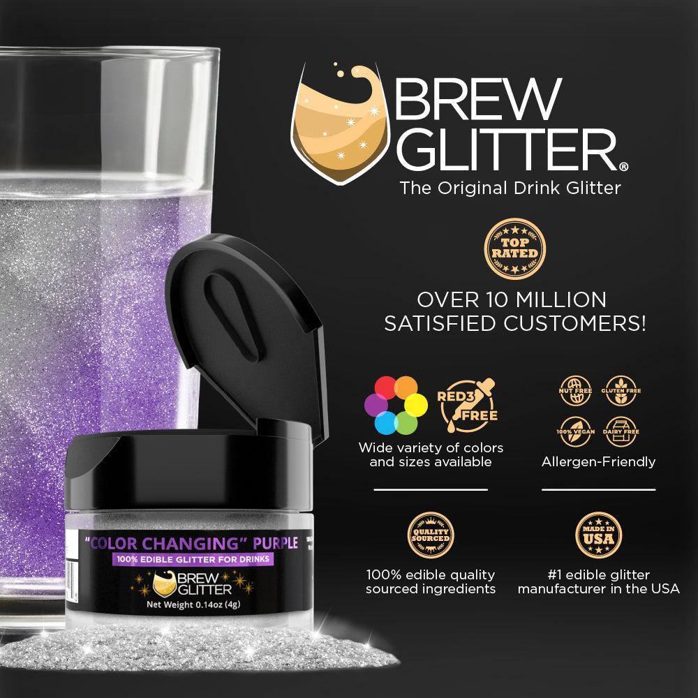 Purple Edible Color Changing Brew Glitter | Food Grade Beverage Glitter-Brew Glitter®