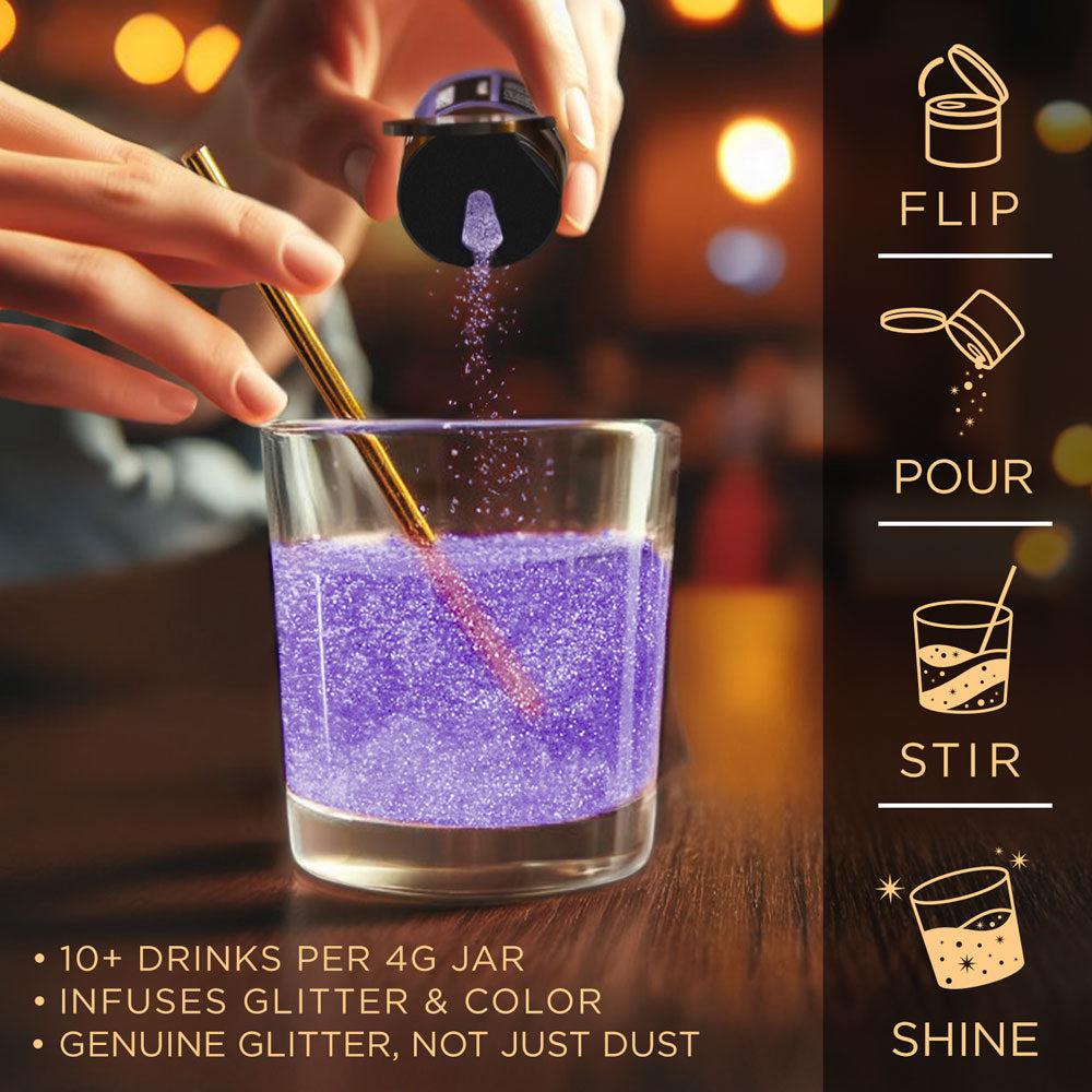 Purple Edible Glitter Mini Spray Pump for Drinks-Brew Glitter®