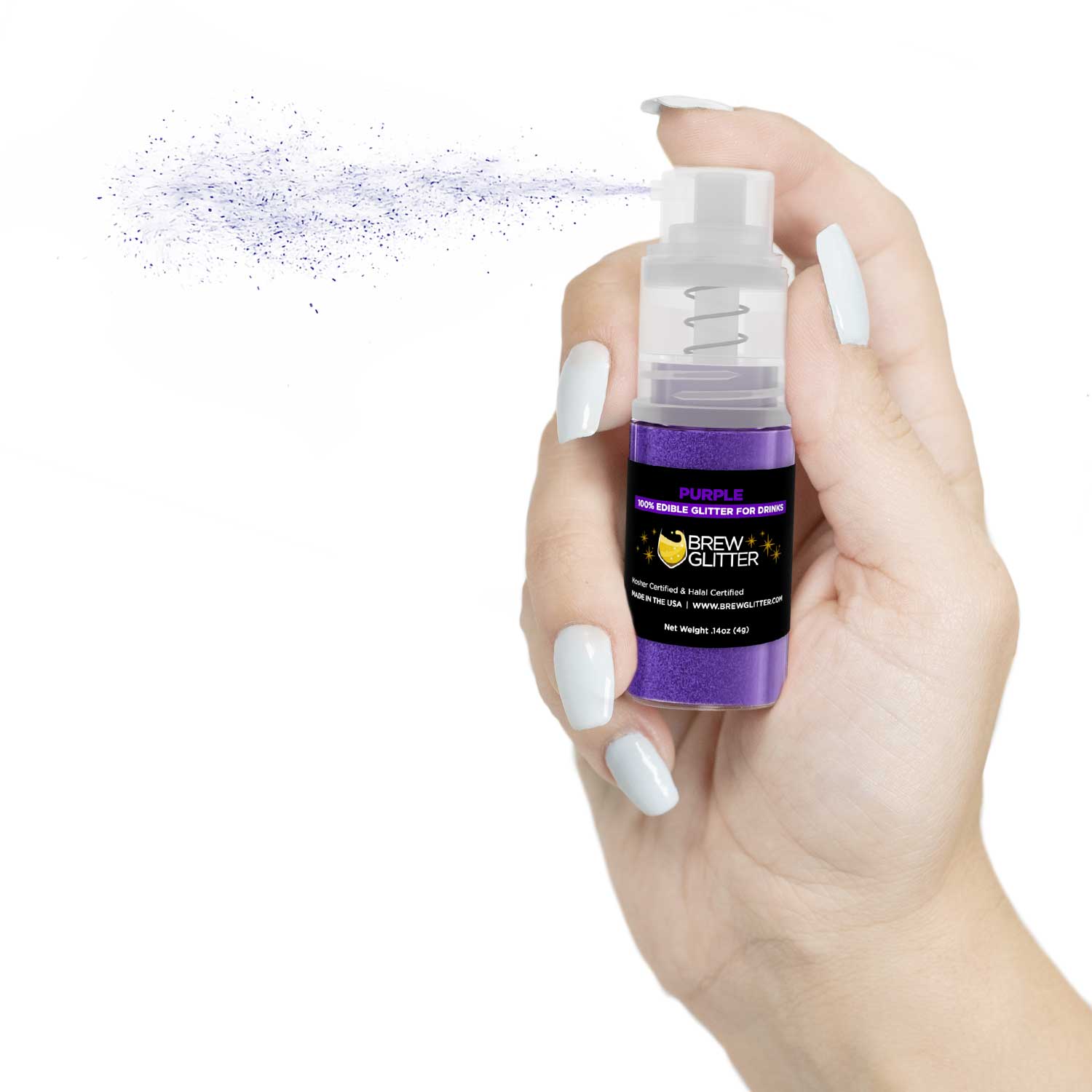 Purple Edible Glitter Mini Spray Pump for Drinks-Brew Glitter®