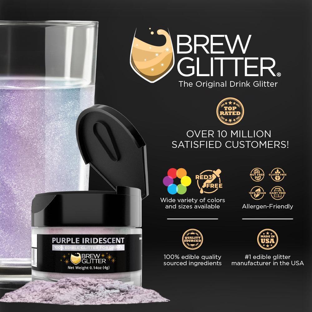 Purple Iridescent Brew Glitter | Food Grade Beverage Glitter-Brew Glitter®