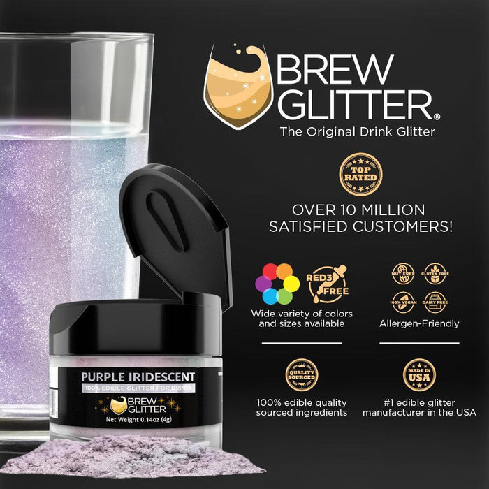 Purple Iridescent Brew Glitter | Food Grade Beverage Glitter-Brew Glitter®