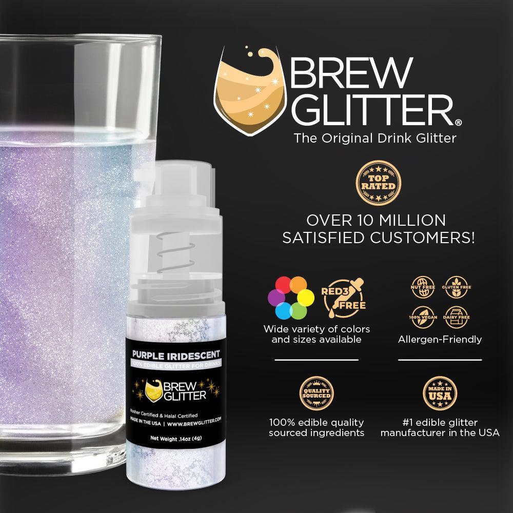 Purple Iridescent Brew Glitter Mini Spray Pump by the Case | Private Label-Brew Glitter®