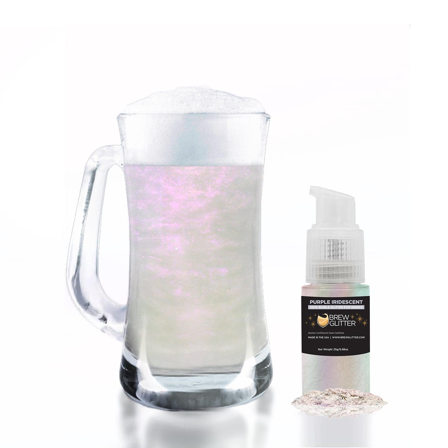 Purple Iridescent Edible Glitter Spray Pump for Drinks-Brew Glitter®