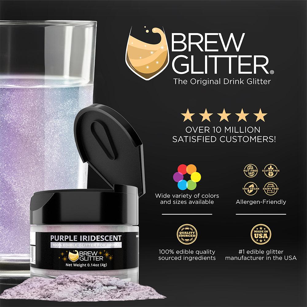 Purple Iridescent Edible Glitter Spray Pump for Drinks-Brew Glitter®