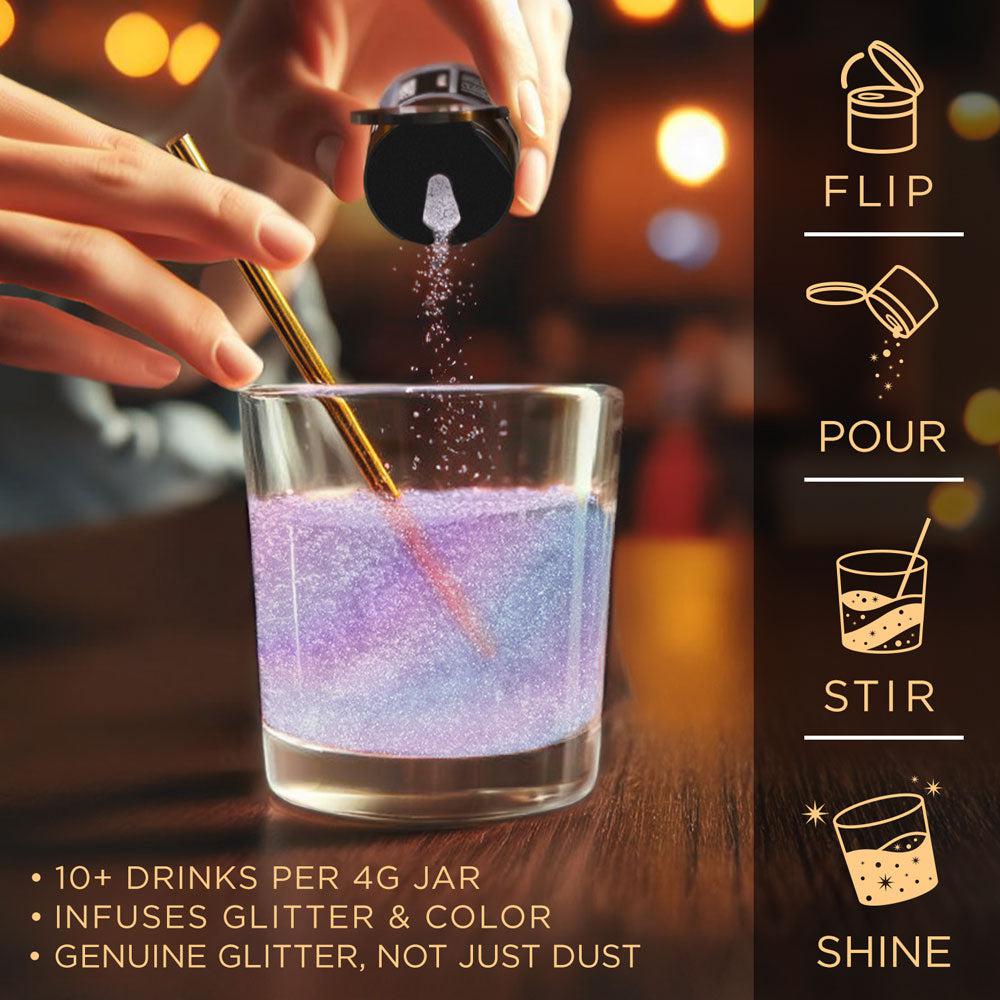 Purple Iridescent Edible Glitter Spray Pump for Drinks-Brew Glitter®