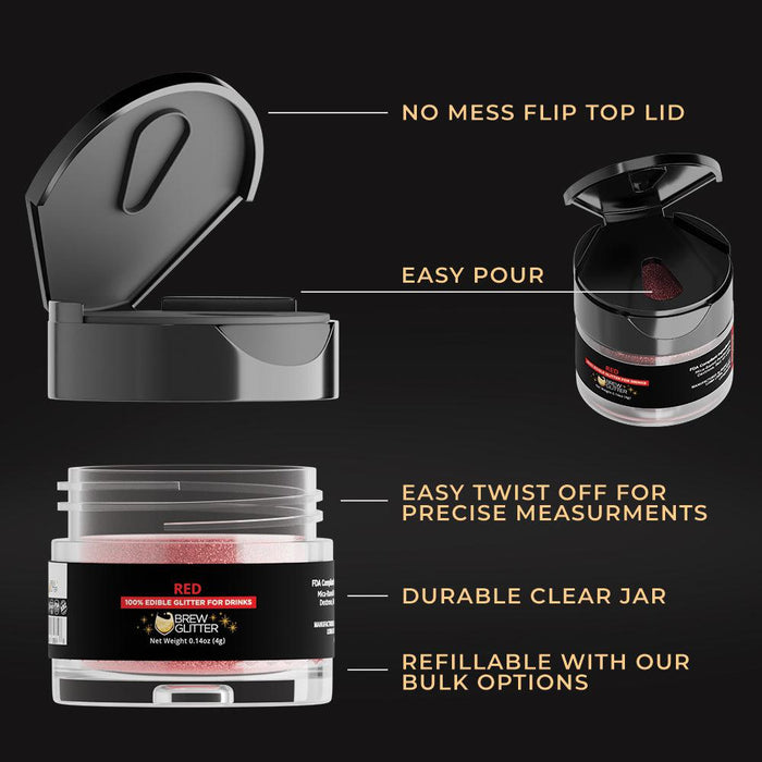 Red Brew Glitter by the Case | Private Label-Brew Glitter®