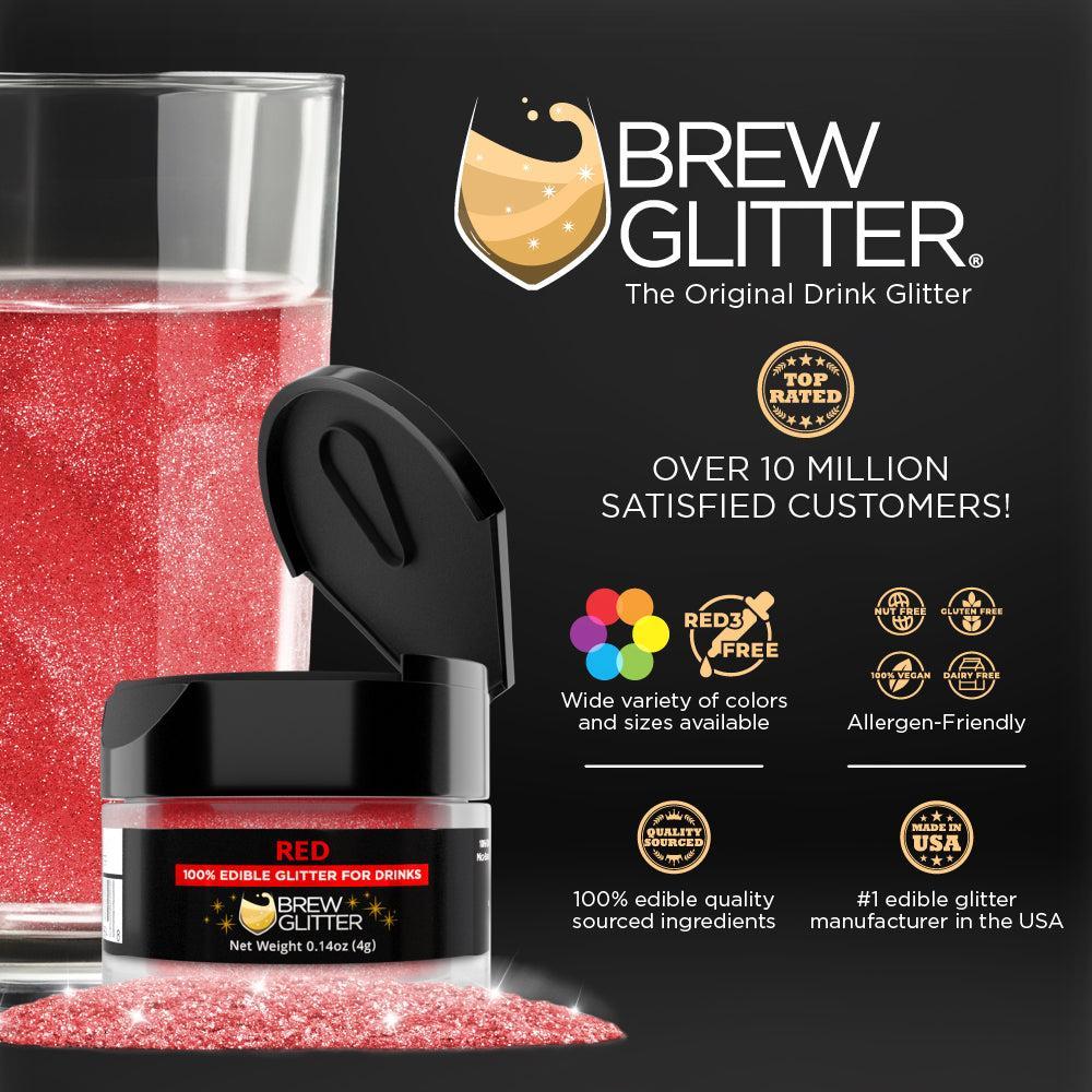 Red Brew Glitter | Food Grade Beverage Glitter-Brew Glitter®