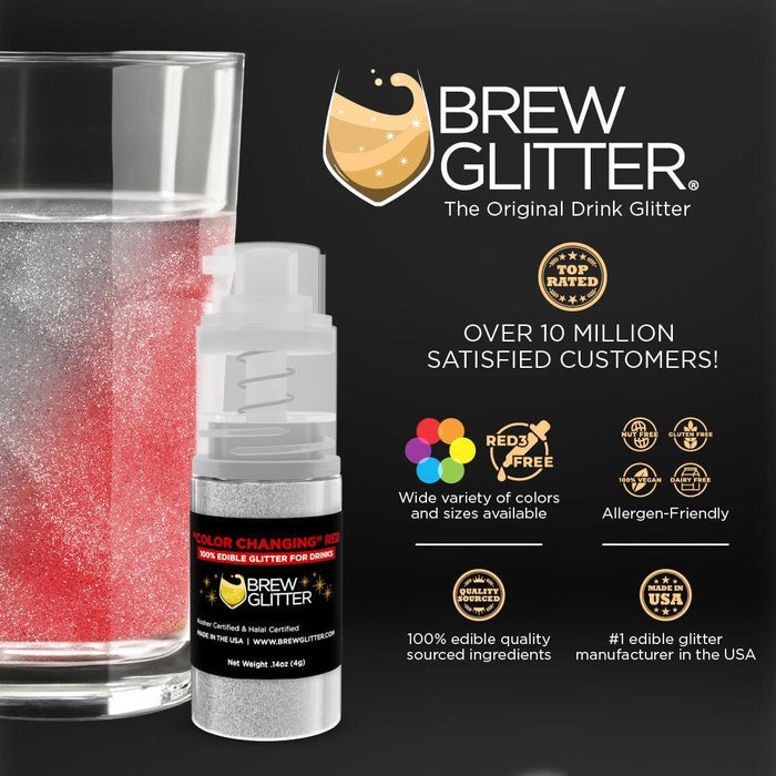 Red Color Changing Brew Glitter | Mini Pump Wholesale by the Case-Brew Glitter®