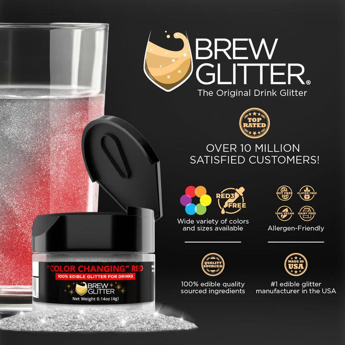 Red Color Changing Glitter By The Case | Private Label-Brew Glitter®