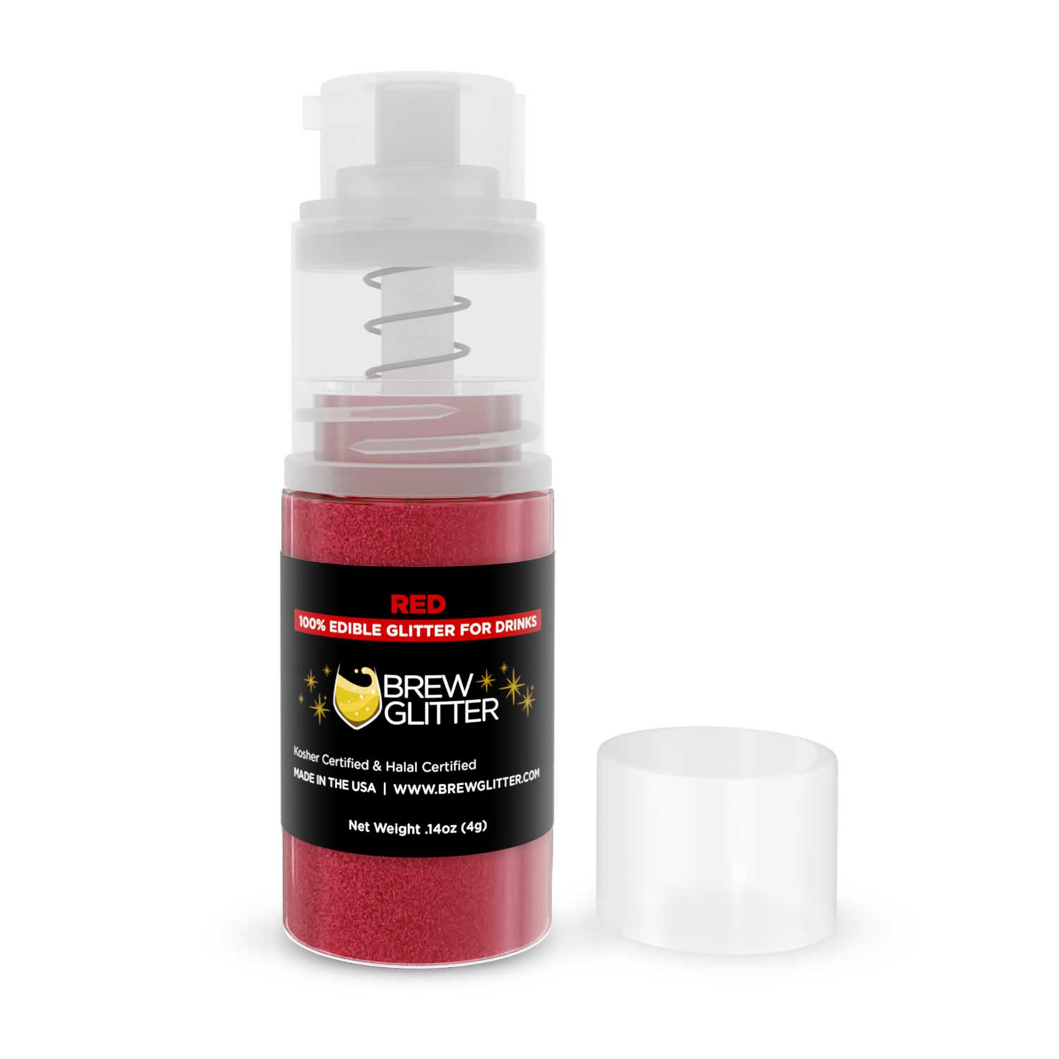 Red Edible Glitter Mini Spray Pump for Drinks-Brew Glitter®