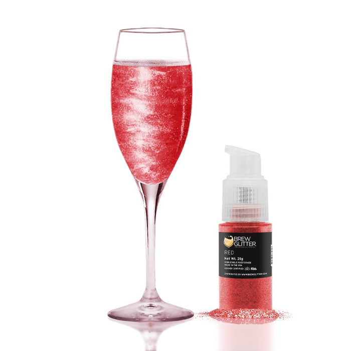 Red Edible Glitter Spray Pump for Drinks-Brew Glitter®