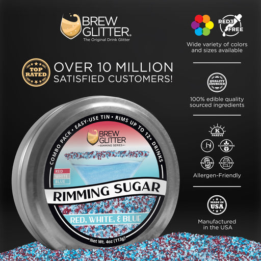 Red, White & Blue Rimming Sugar-Brew Glitter®