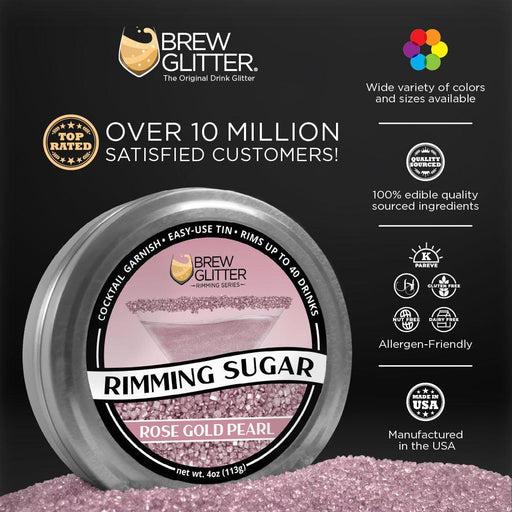 Rose Gold Pearl Cocktail Rimming Sugar-Brew Glitter®