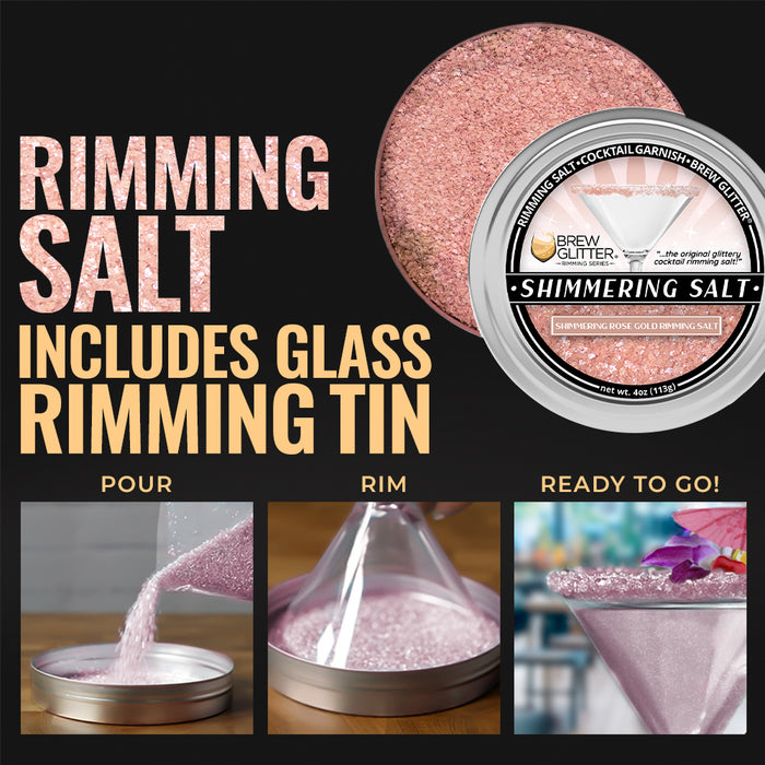 Shimmering Rose Gold Rimming Salt by the case (24 units per/ case)