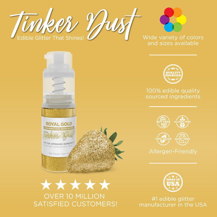Royal Gold Edible Glitter Spray 4g Pump | Tinker Dust®-Brew Glitter®