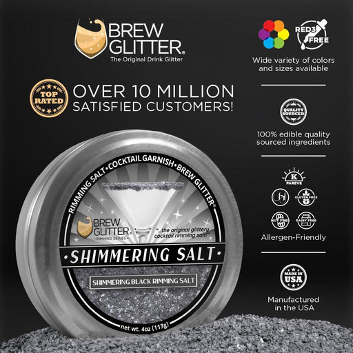 Shimmering Black Cocktail Rimming Salt-Brew Glitter®
