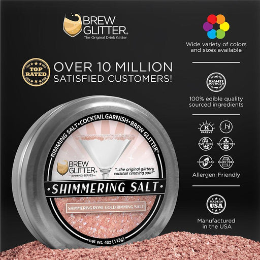 Shimmering Rose Gold Rimming Salt | Private Label (48 units per/case)-Brew Glitter®