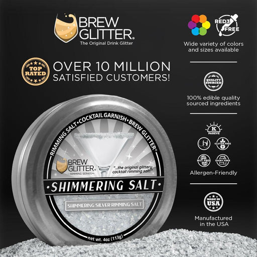 Shimmering Silver Cocktail Rimming Salt-Brew Glitter®