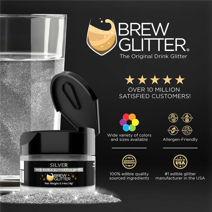 Silver Brew Glitter Mini Spray Pump by the Case | Private Label-Brew Glitter®