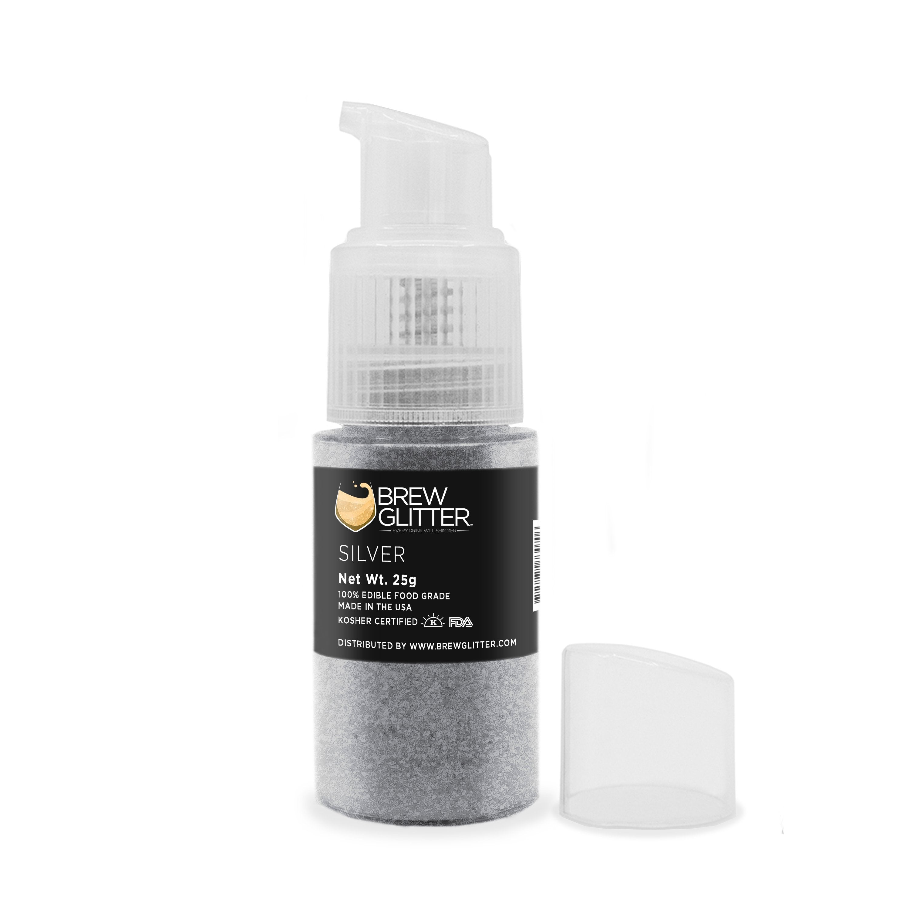 Silver Edible Glitter Spray Pump for Drinks-Brew Glitter®