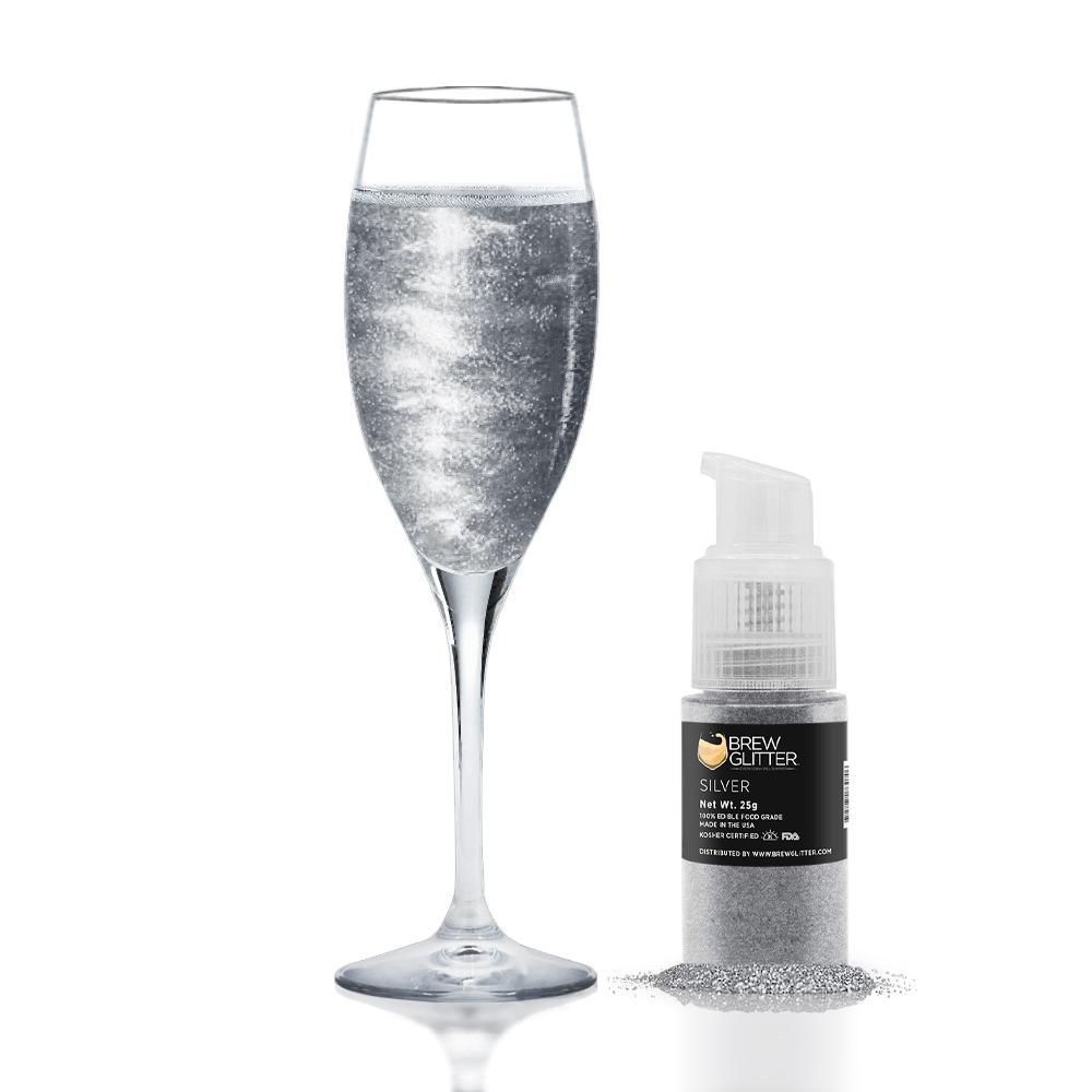 Silver Edible Glitter Spray Pump for Drinks-Brew Glitter®