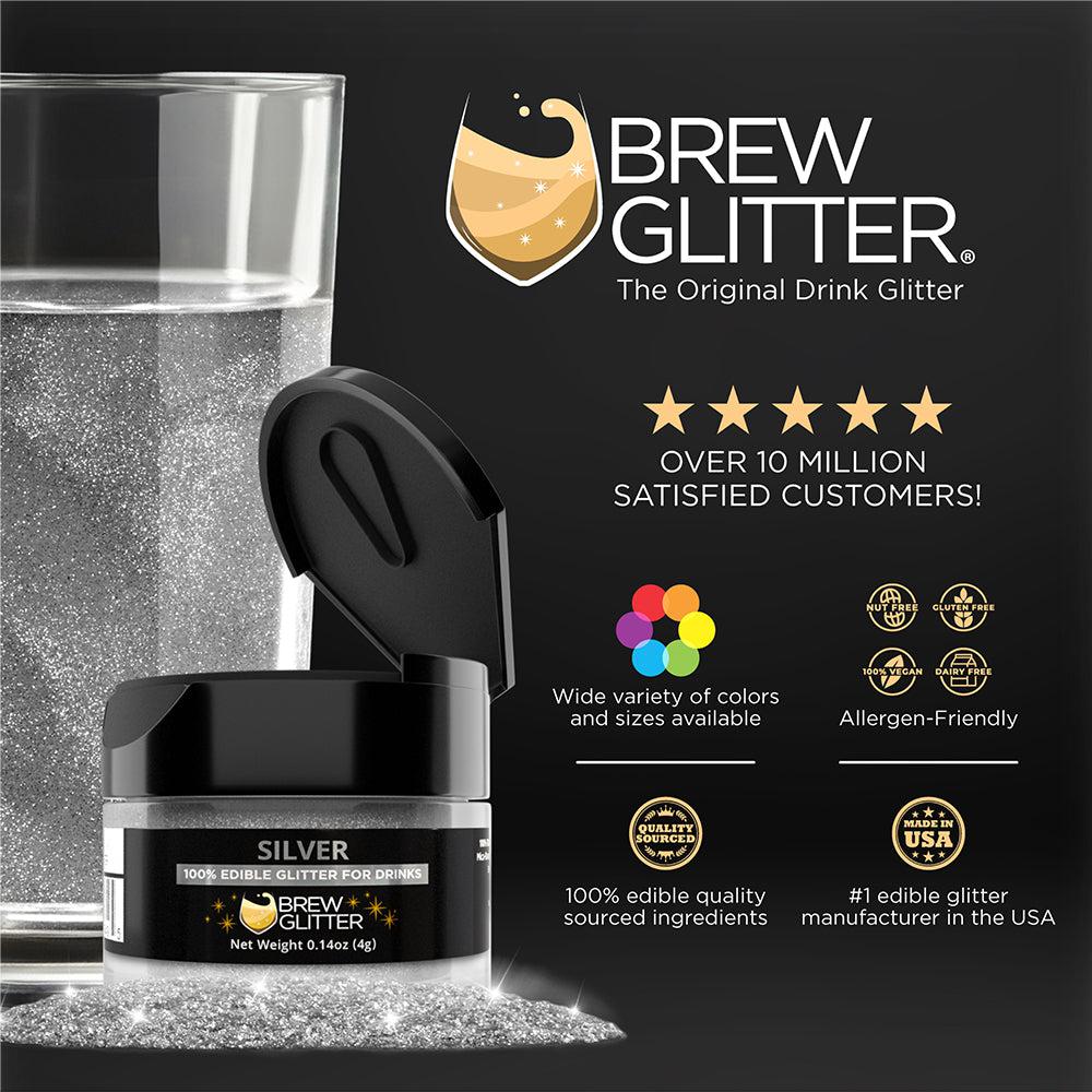 Silver Food Grade Brew Glitter | 4 Gram Jar-Brew Glitter®