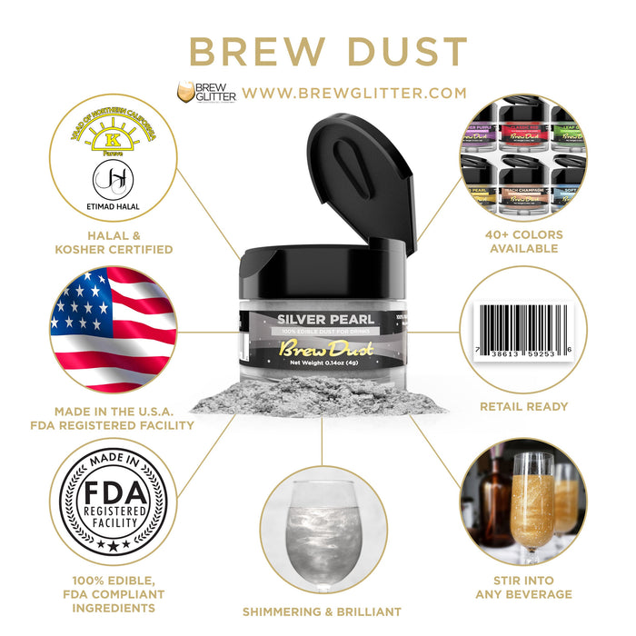 Silver Pearl Brew Dust by the Case-Brew Glitter®