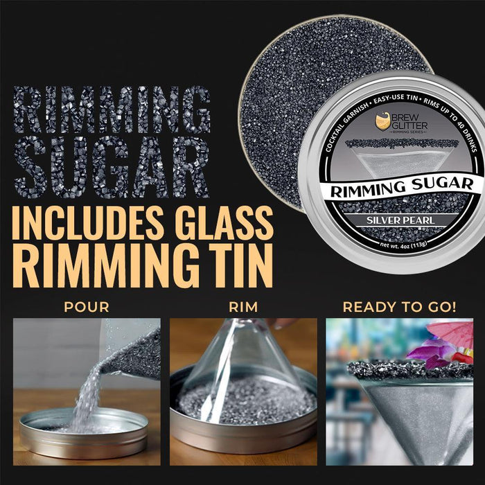 Silver Pearl Cocktail Rimming Sugar-Brew Glitter®