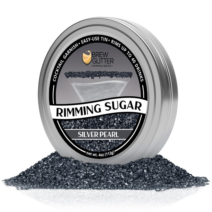 Silver Pearl Cocktail Rimming Sugar | Private Label (48 units per/case)-Brew Glitter®
