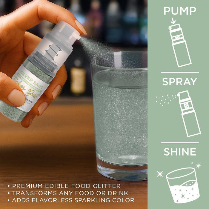 Silver Sage Tinker Edible Glitter Spray 4g Pump | Tinker Dust®-Brew Glitter®