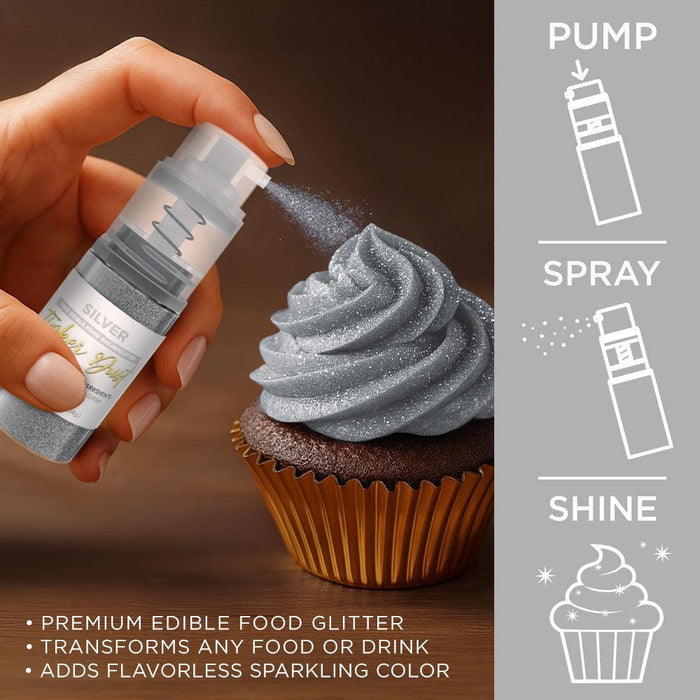 Silver Tinker Edible Glitter Spray 4g Pump | Tinker Dust®-Brew Glitter®