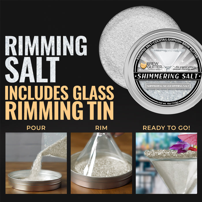 Shimmering Silver Rimming Salt | Private Label (48 units per/case)