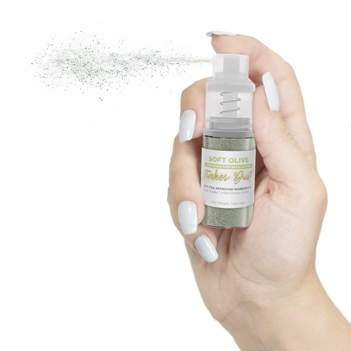 Soft Olive Edible Glitter Spray 4g Pump | Tinker Dust®-Brew Glitter®