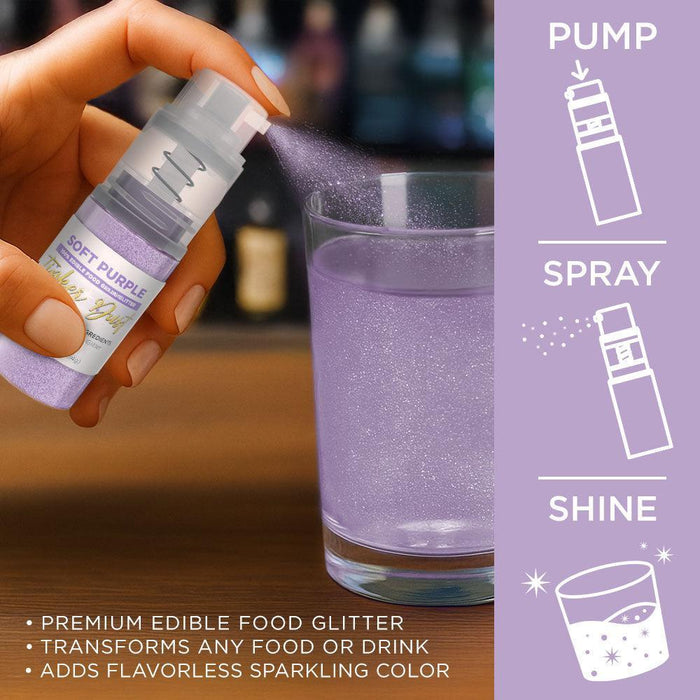 Soft Purple Edible Glitter Spray 4g Pump | Tinker Dust®-Brew Glitter®