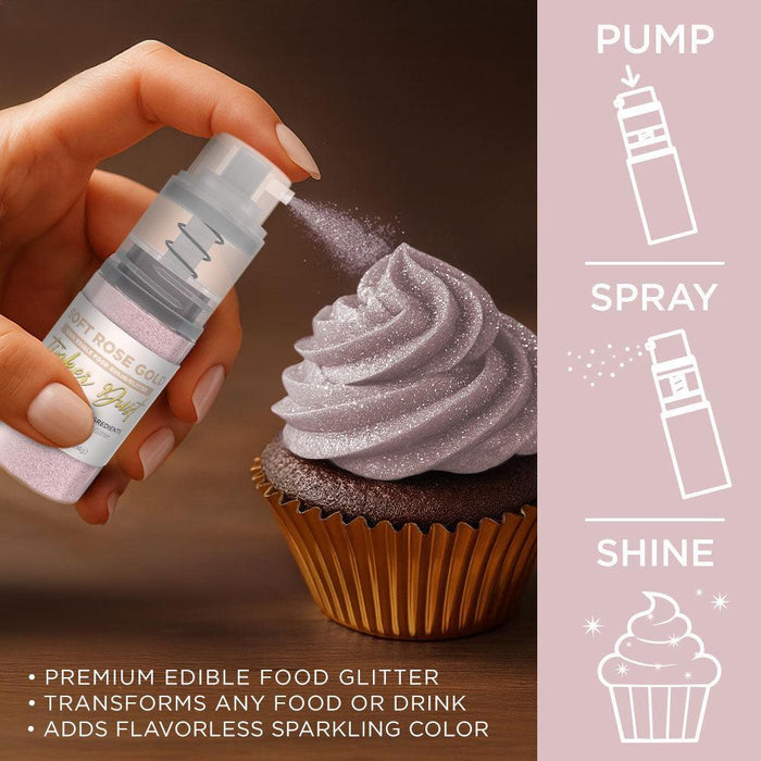 Soft Rose Gold Edible Glitter Spray 4g Pump | Tinker Dust®-Brew Glitter®