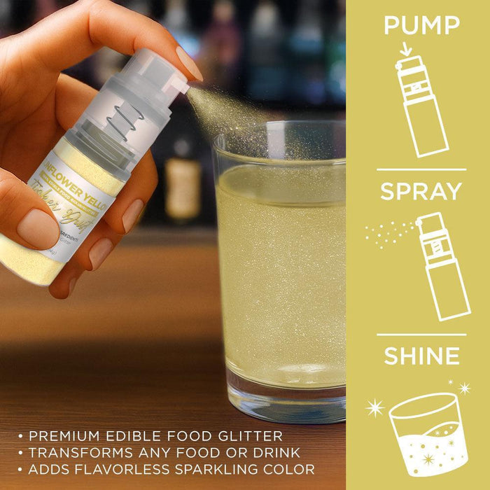 Sunflower Yellow Edible Glitter Spray 4g Pump | Tinker Dust®-Brew Glitter®