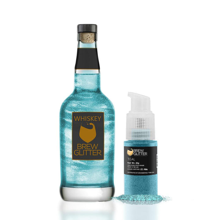 Teal Brew Glitter Spray Pump by the Case | Private Label-Brew Glitter®