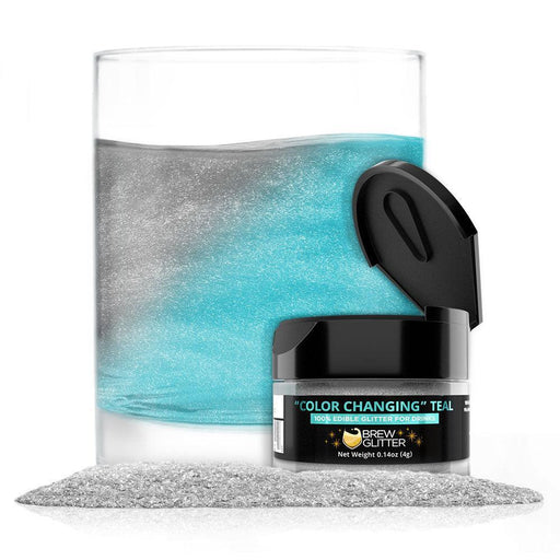 Teal Edible Color Changing Brew Glitter | Food Grade Beverage Glitter-Brew Glitter®