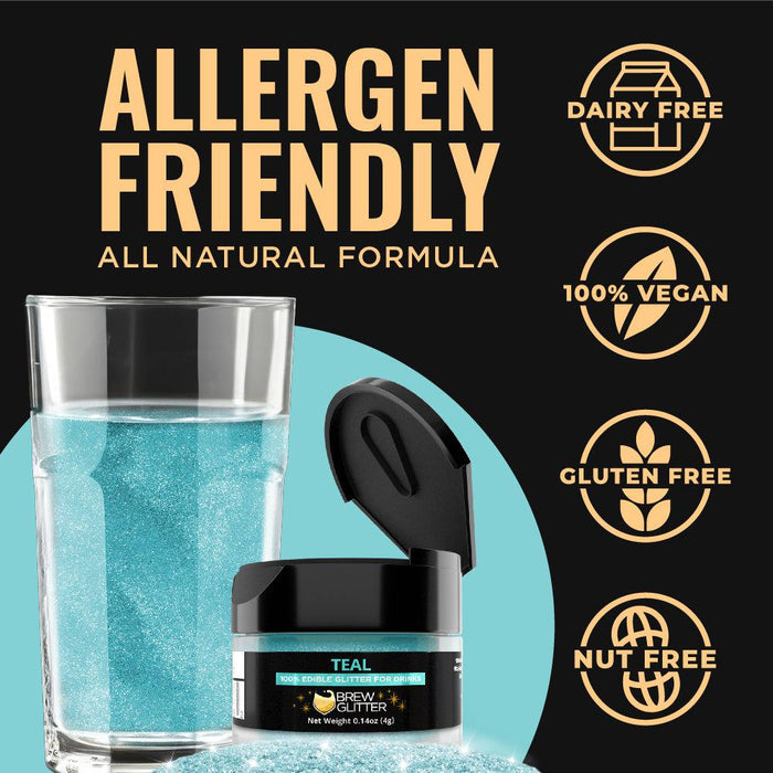 Teal Green Brew Glitter | Food Grade Beverage Glitter-Brew Glitter®