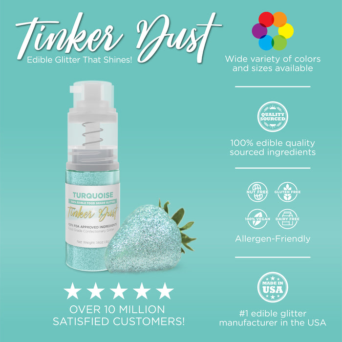 Turquoise Tinker Dust Edible Glitter Spray Pump-Brew Glitter®