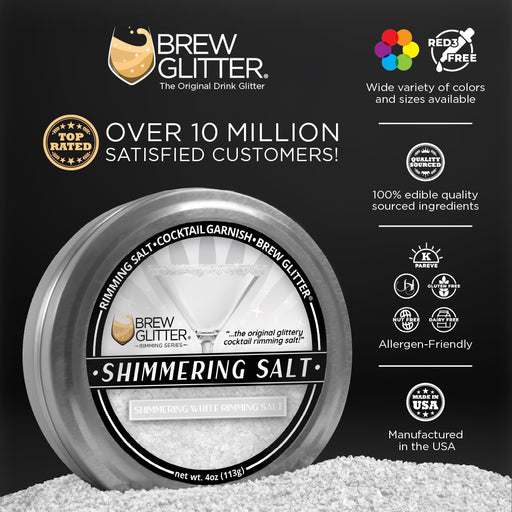 TW - Shimmering White Cocktail Rimming Salt-Brew Glitter®