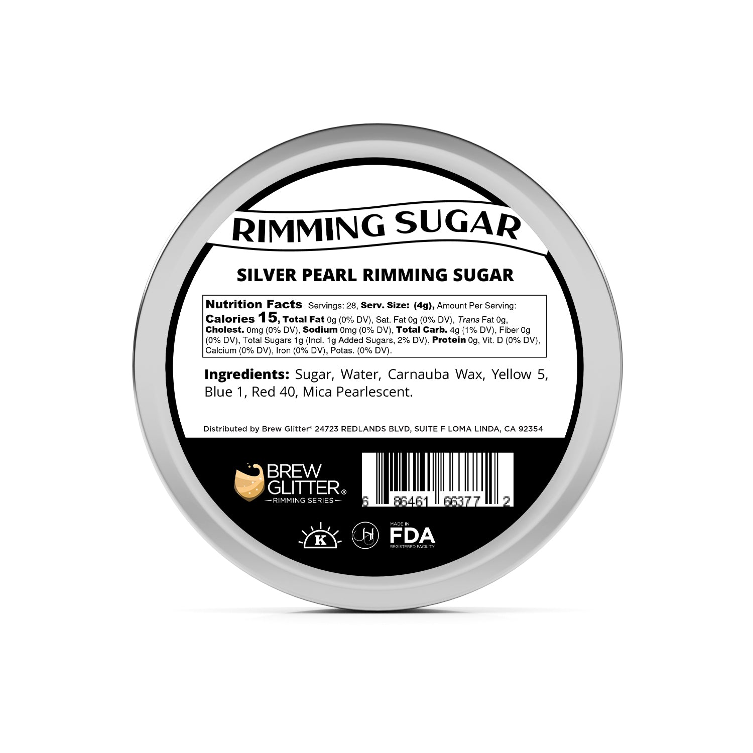 TW - Silver Pearl Cocktail Rimming Sugar-Brew Glitter®