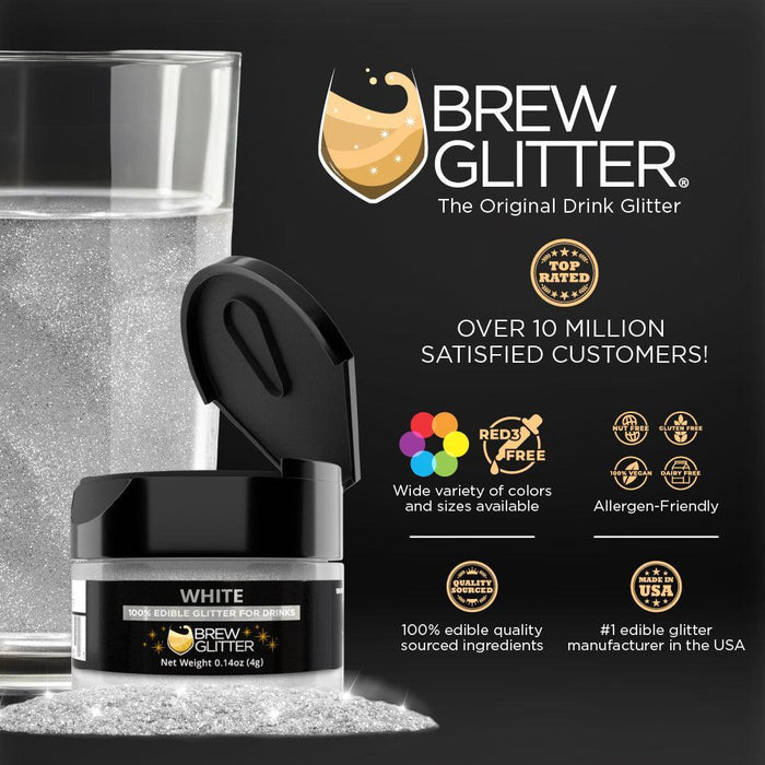 White Brew Glitter - Food Grade Beverage Glitter-Brew Glitter®