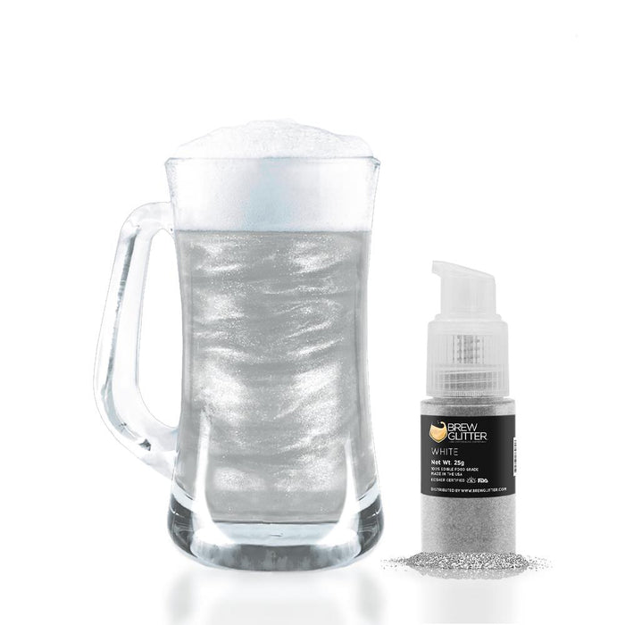 White Edible Glitter Spray Pump for Drinks-Brew Glitter®