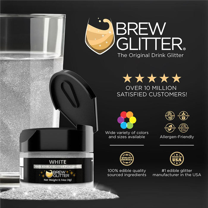 White Edible Glitter Spray Pump for Drinks-Brew Glitter®