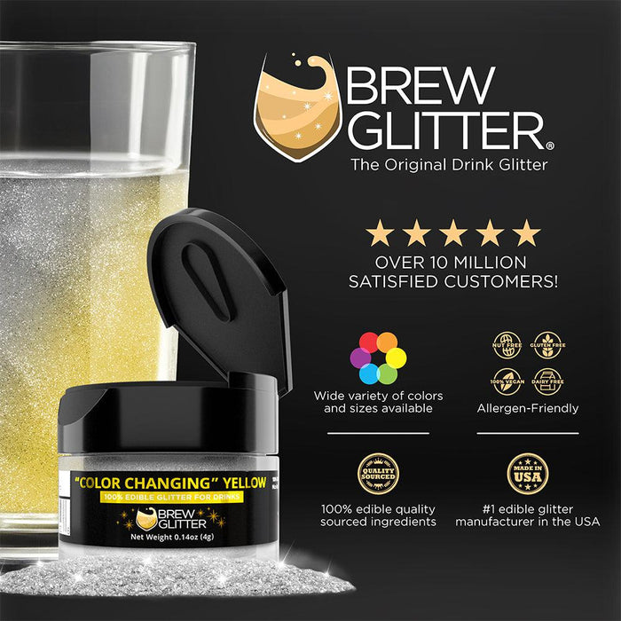 Yellow Color Changing Brew Glitter Spray Pump-Brew Glitter®