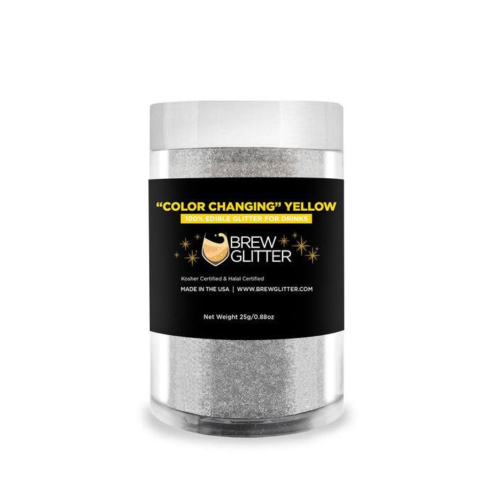 Yellow Edible Color Changing Brew Glitter | Food Grade Beverage Glitter-Brew Glitter®