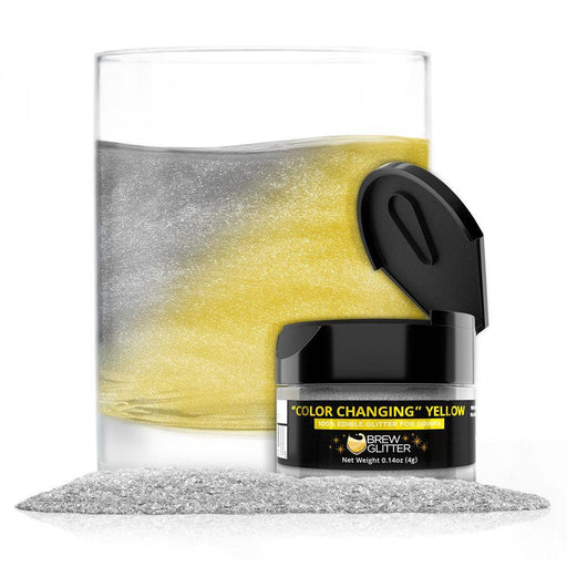 Yellow Edible Color Changing Brew Glitter | Food Grade Beverage Glitter-Brew Glitter®
