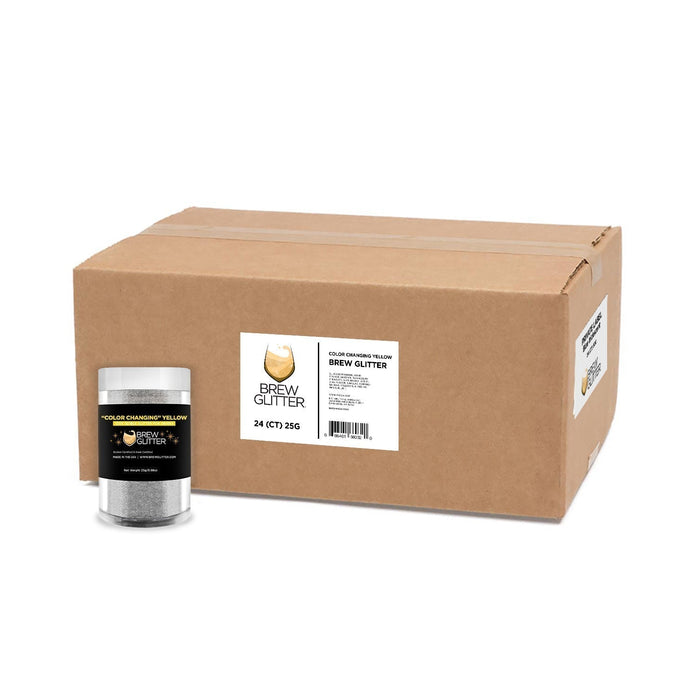 Yellow Edible Color Changing Brew Glitter Wholesale by the Case-Brew Glitter®